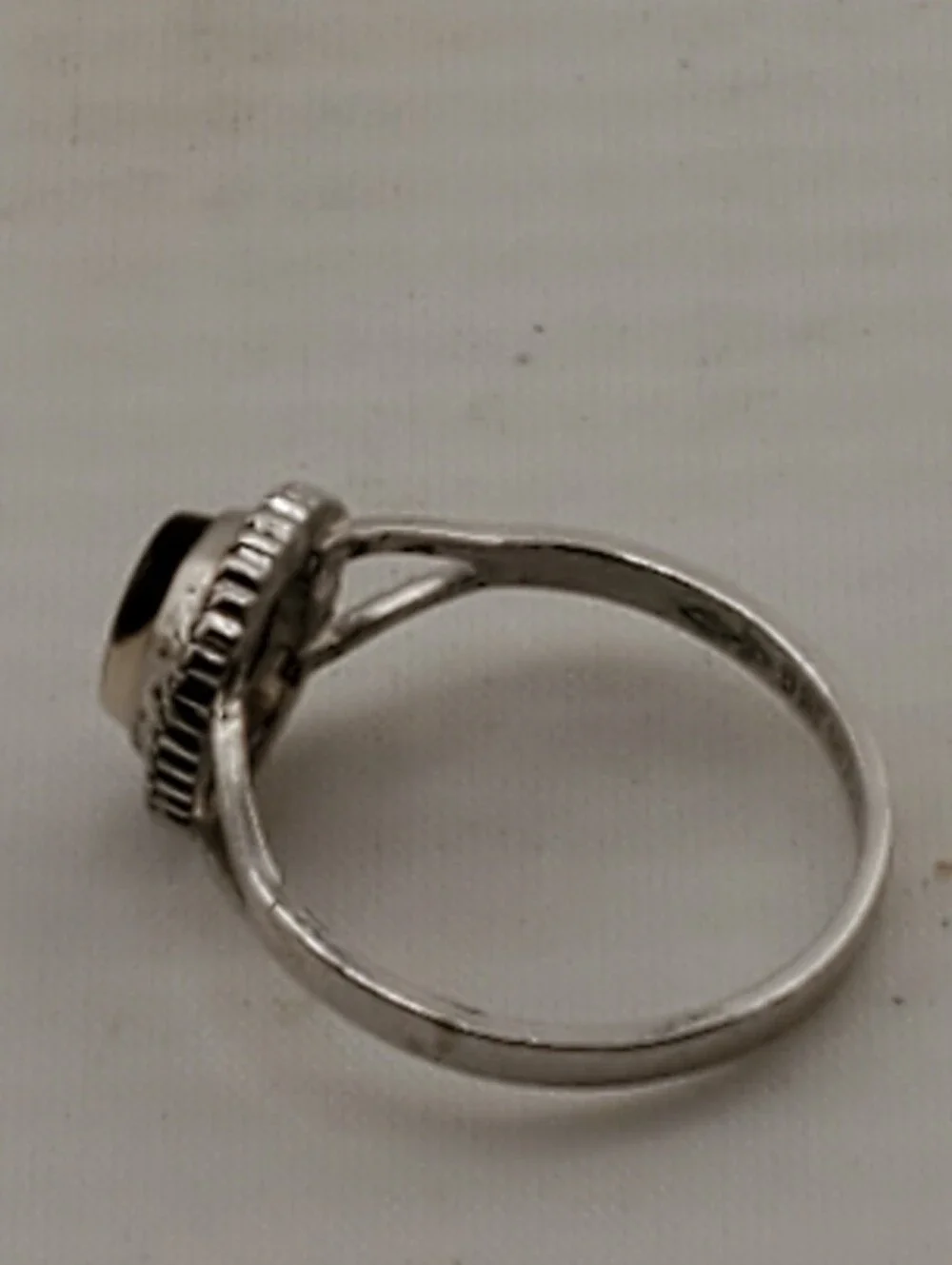 Sterling Agate Stone Ring 6.5